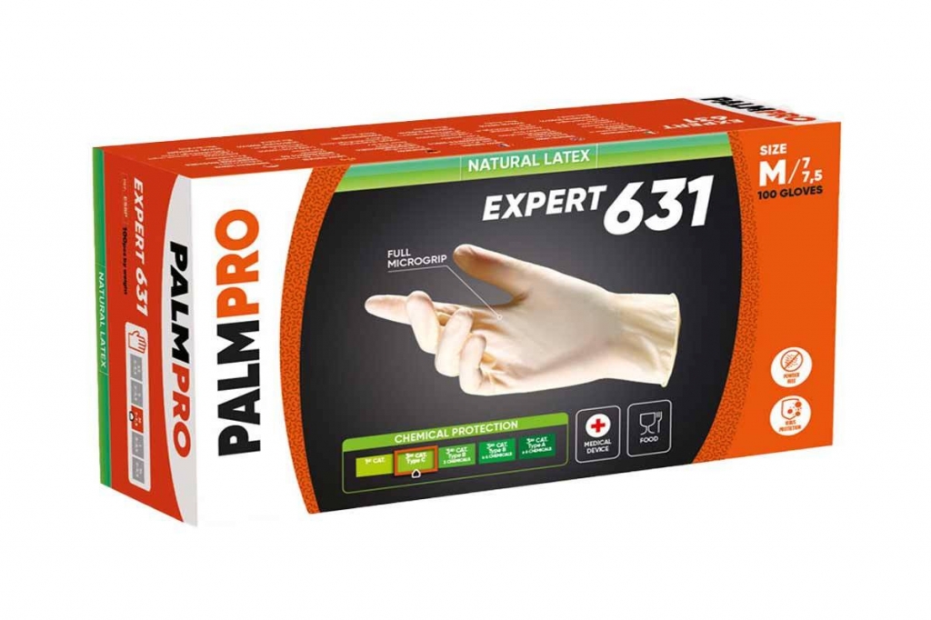 gloves latex pro powder medium x100